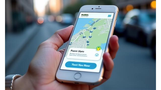 Interface d'application mobile de stationnement intelligent sur un smartphone